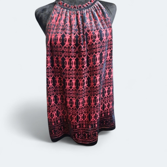 NWT Max STUDIO Red and Black Jacqueart VelvetHalter Top MED - Picture 6 of 13